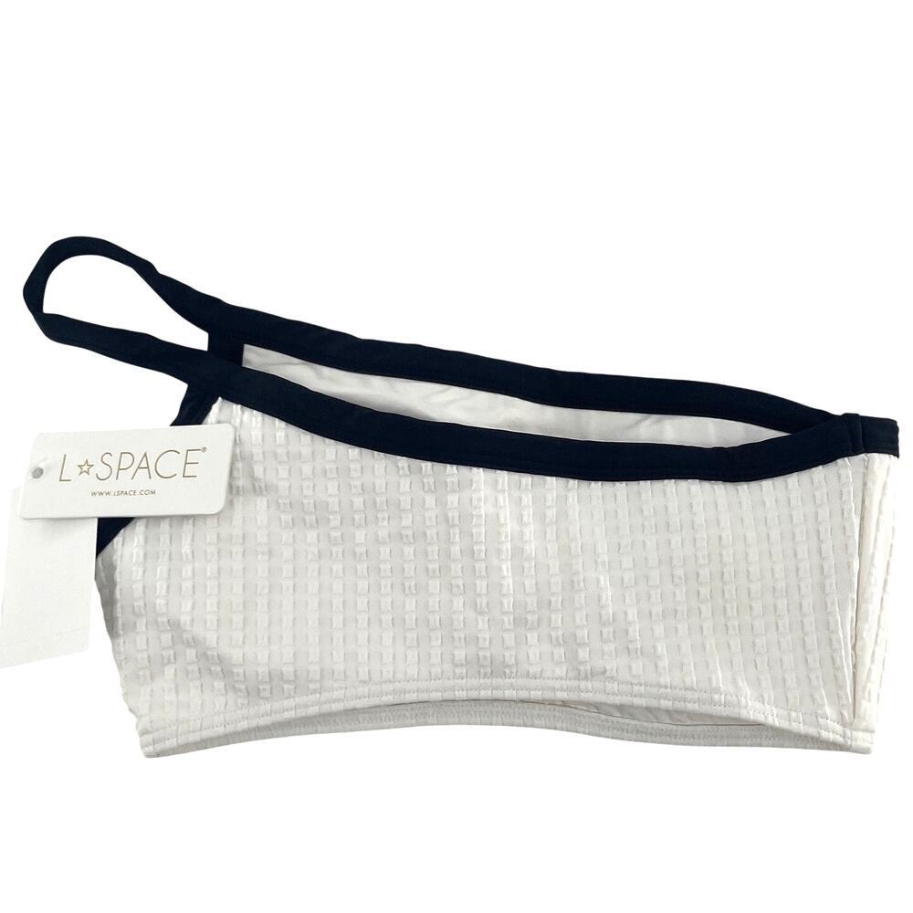 L*Space Axel Bikini Top White with Black Trim M - Picture 4 of 9
